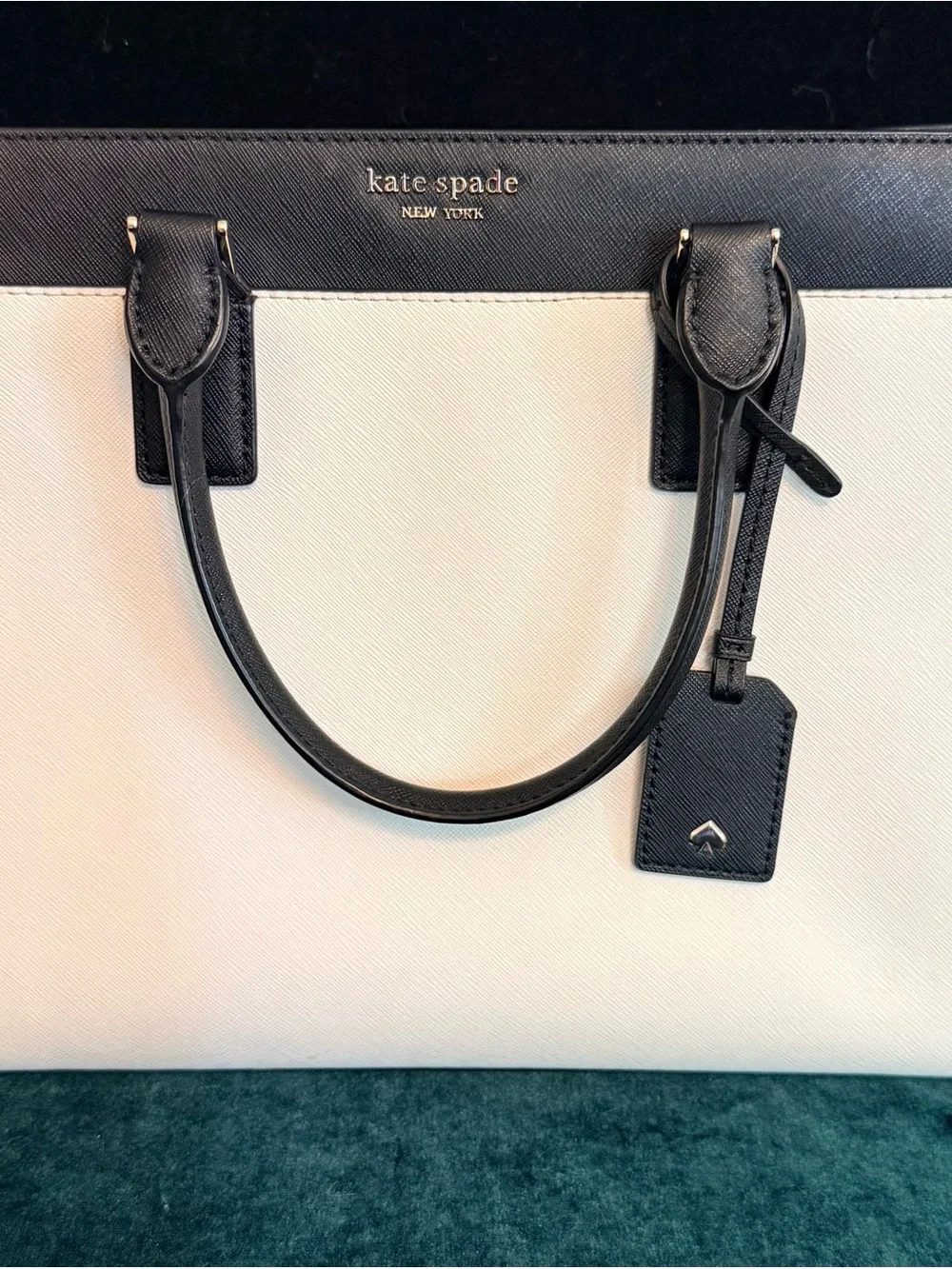 kate spade Two-Tone Navy and Cream New York Cameron Satchel
